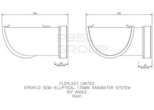 FloPlast Industrial/ Xtraflo Gutter Angle - 90 Degree x 170mm Black - Atlantic Steel Buildings | UK Company No. 06234005