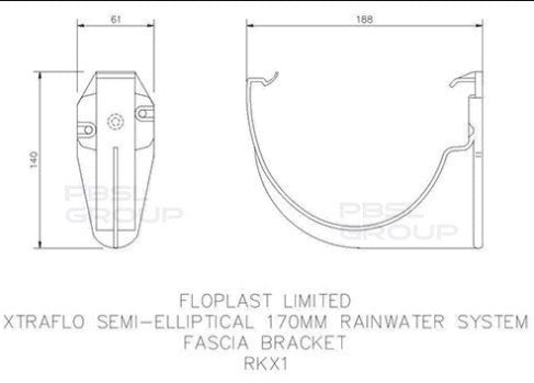 FloPlast Industrial/ Xtraflo Gutter Fascia Bracket - 170mm White - Atlantic Steel Buildings | UK Company No. 06234005