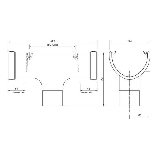 FloPlast Deepflow / Hi-Cap Running Outlet 115mm Brown