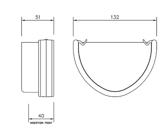 FloPlast Deepflow / Hi-Cap 115mm External Stopend Brown