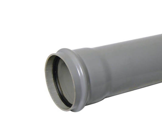 FloPlast Industrial/ Xtraflo Downpipe Single Socket - 110mm x 1mtr Grey - Atlantic Steel Buildings | UK Company No. 06234005