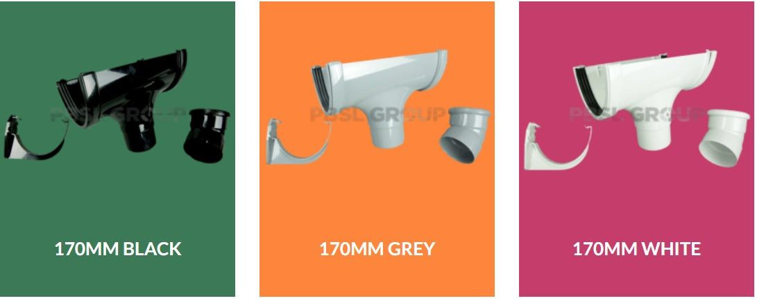 170mm Xtraflow Guttering | Running Outlet - For 110mm Downpipe - Atlantic Steel Buildings | UK Company No. 06234005