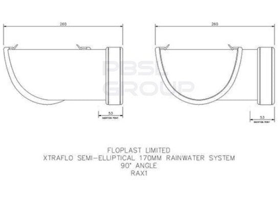 FloPlast Industrial/ Xtraflo Gutter Angle - 90 Degree x 170mm White - Atlantic Steel Buildings | UK Company No. 06234005