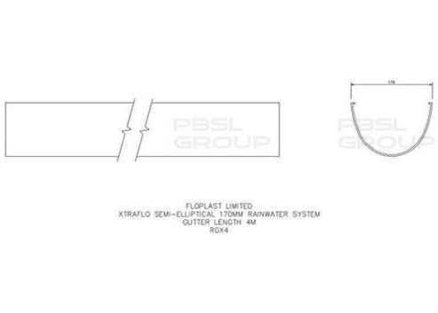FloPlast Industrial/ Xtraflo Gutter - 170mm x 4mtr White ...