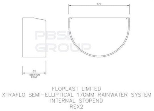 FloPlast Industrial/ Xtraflo Gutter Internal Stopend - 170mm White - Atlantic Steel Buildings | UK Company No. 06234005
