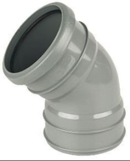 FloPlast Industrial/ Xtraflo Downpipe Solvent Weld 45 degree Offset Bend Top - 110mm Grey - Atlantic Steel Buildings | UK Company No. 06234005