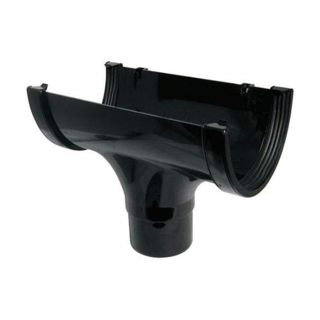 FloPlast Industrial/ Xtraflo Gutter Running Outlet - for 110mm Downpipe 170mm Black - Atlantic Steel Buildings | UK Company No. 06234005