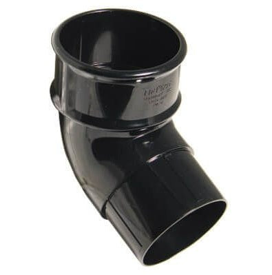 FloPlast Half Round Downpipe Offset Bend - 112.5 Degree x 68mm Black - Atlantic Steel Buildings | UK Company No. 06234005
