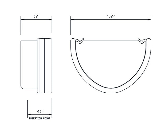 FloPlast Deepflow  / Hi-Cap 115mm External Stopend Grey