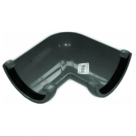 FloPlast Half Round Gutter Angle - 90 Degree x 112mm Anthracite - Atlantic Steel Buildings | UK Company No. 06234005