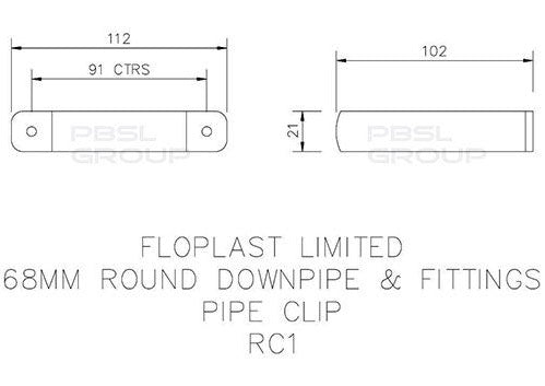 Floplast Half Round Downpipe Brackets 68mm White
