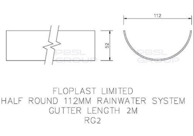 FloPlast Square Gutter - 114mm x 2mtr Black (Copy) - Atlantic Steel Buildings | UK Company No. 06234005