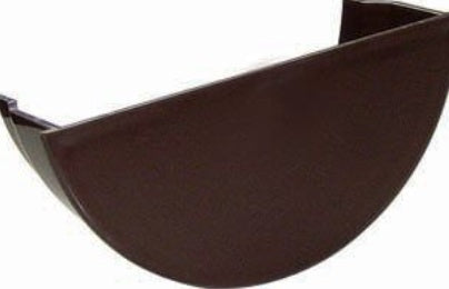 Floplast Half Round Gutter  Internal Stopend 112mm Brown