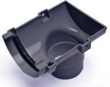 Half Round Stop End Outlet 112mm Anthracite - Atlantic Steel Buildings | UK Company No. 06234005