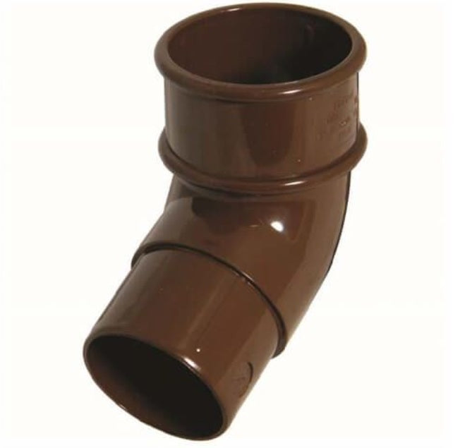 FloPlast Half Round Downpipe Offset Bend - 112.5 Degree x 68mm Brown