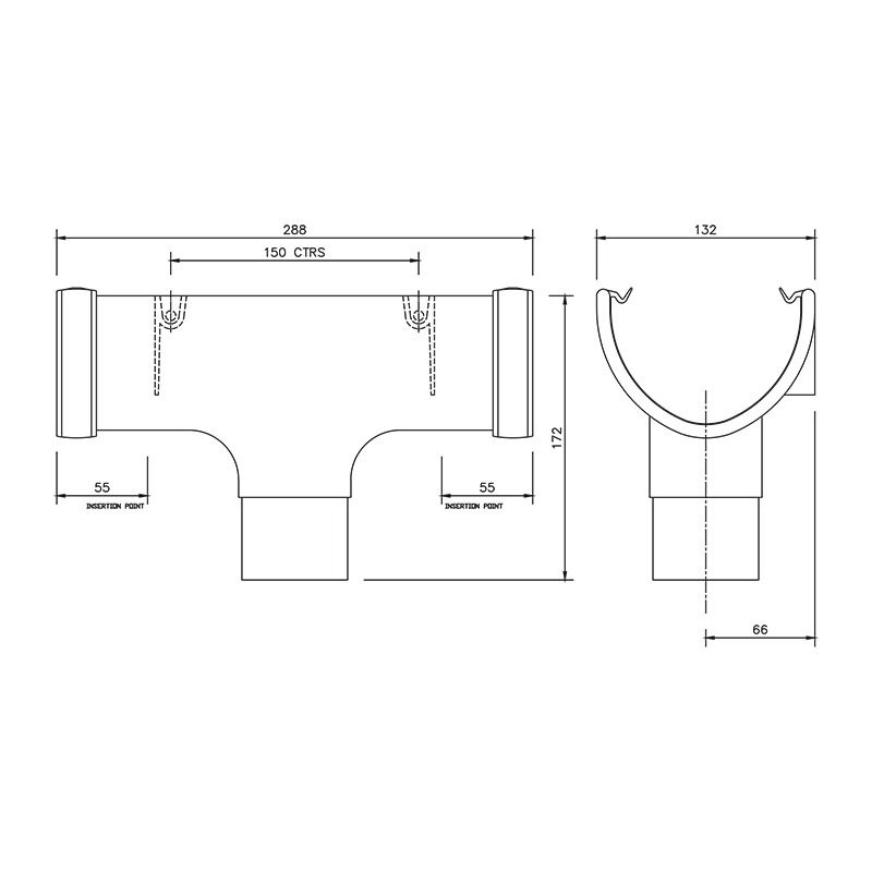 Deepflow Guttering | Hi-Cap Gutter Running Outlet - Atlantic Steel Buildings | UK Company No. 06234005