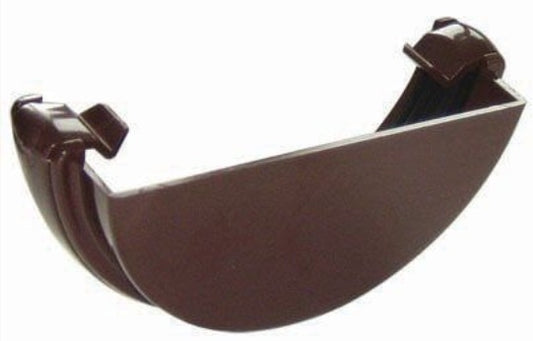 Floplast Half Round Gutter  External Stopend 112mm Brown