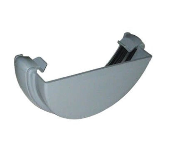 Floplast Half Round Gutter  External Stopend 112mm Grey - Atlantic Steel Buildings | UK Company No. 06234005