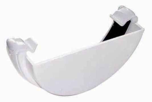 Floplast Half Round Gutter  External Stopend 112mm White